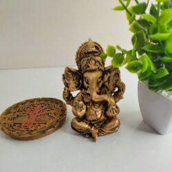 Estátua Ganesha Hindu Resina Incensário Árvore Da Vida