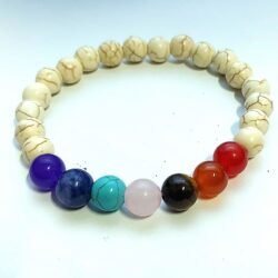 Pulseira 7 Chakras Howlita Feminina